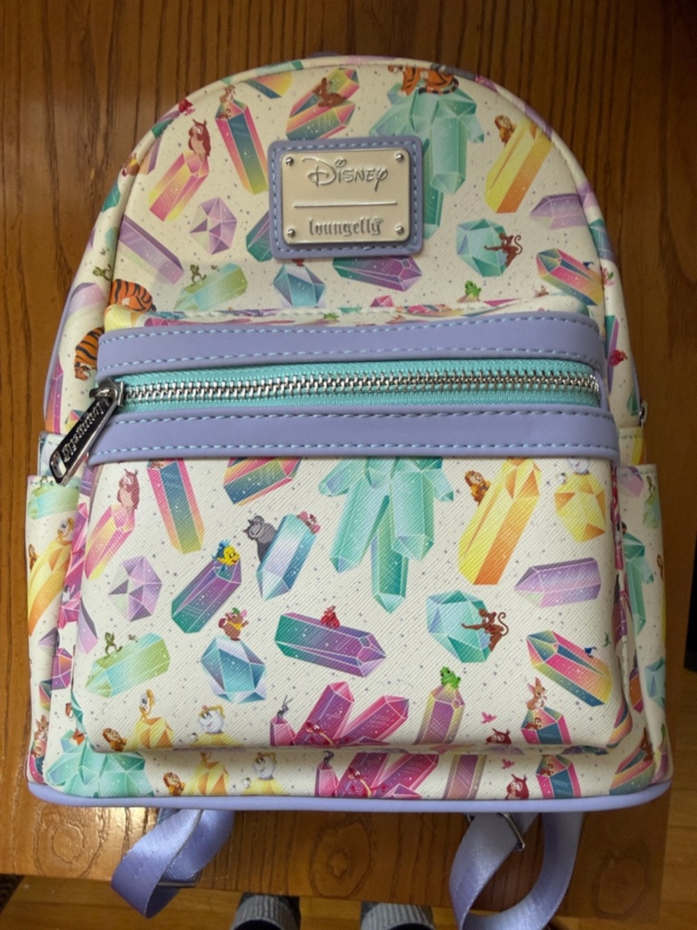 Loungefly Kids Pastel Crystal Print Mini Backpack - Lavender Trim